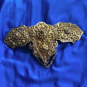 Vintage Gold tone Filagree Ornate Belt Buckle